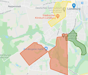 Laufstrecken in Lüneburg Karte