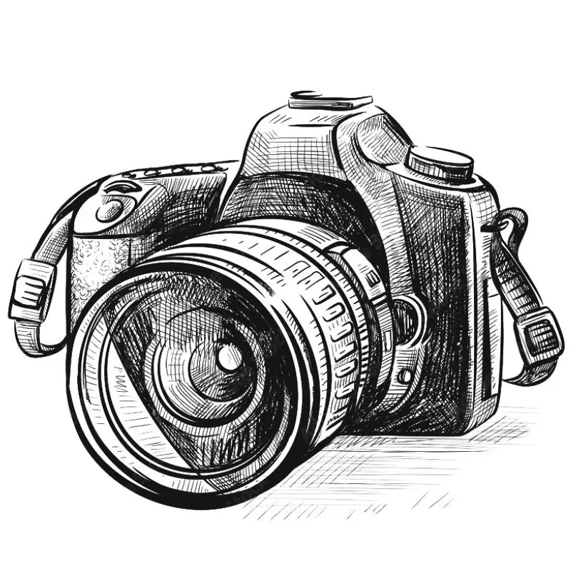 Kamera Illustration für ein Shooting